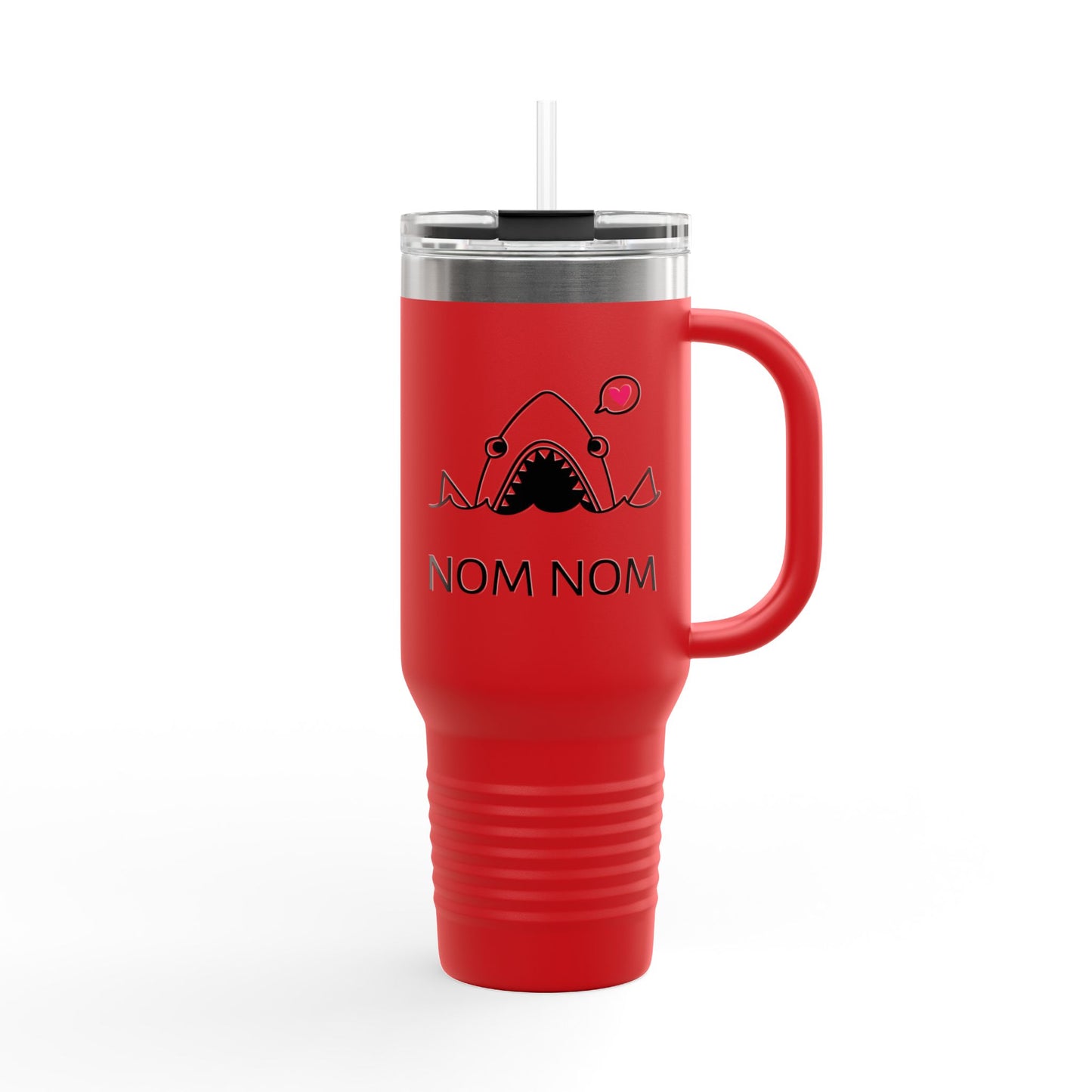 Nom Nom Shark Insulated Travel Mug - 40oz, Cute Funny Gift for Food Lovers