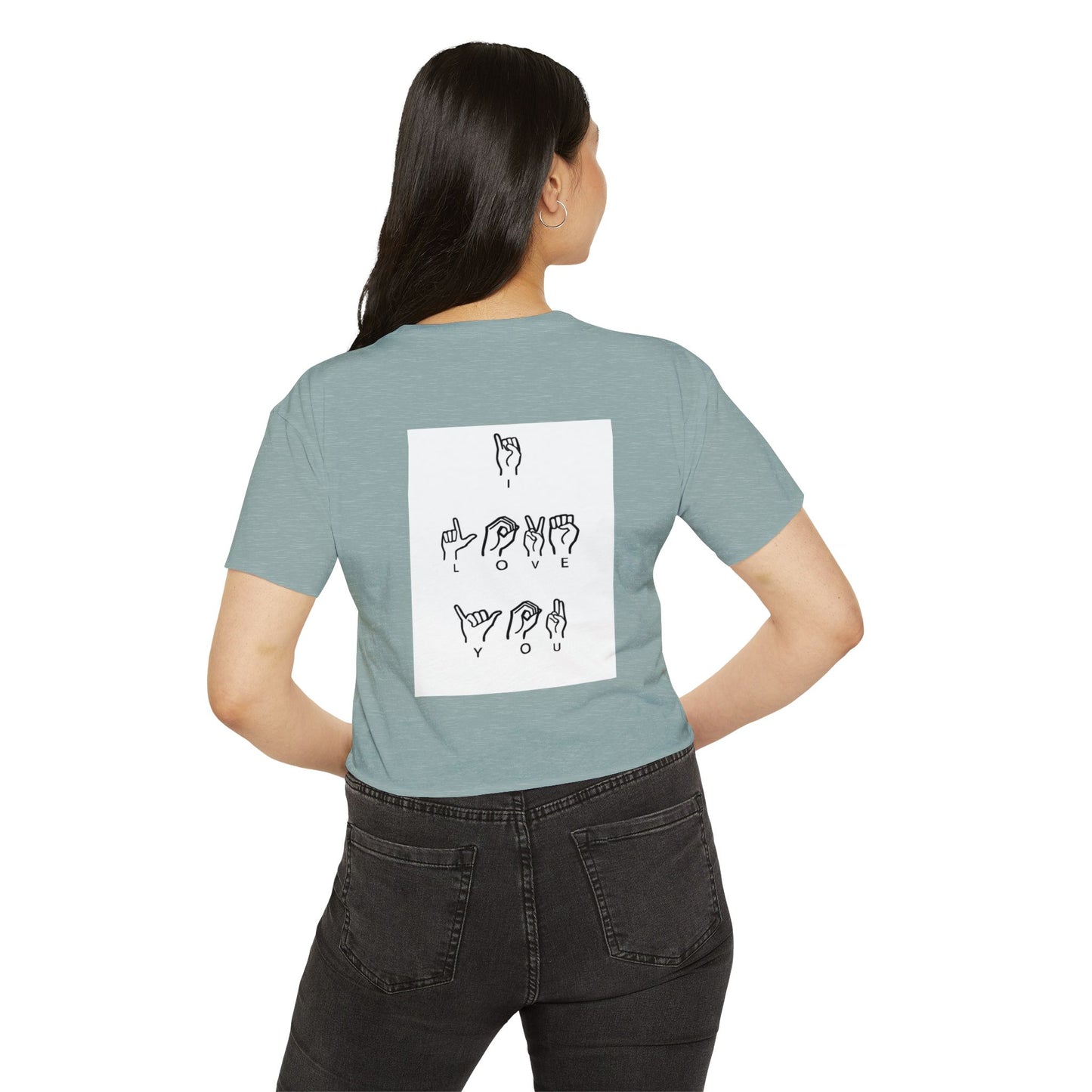 I Love You Sign Language Crop Top for Women