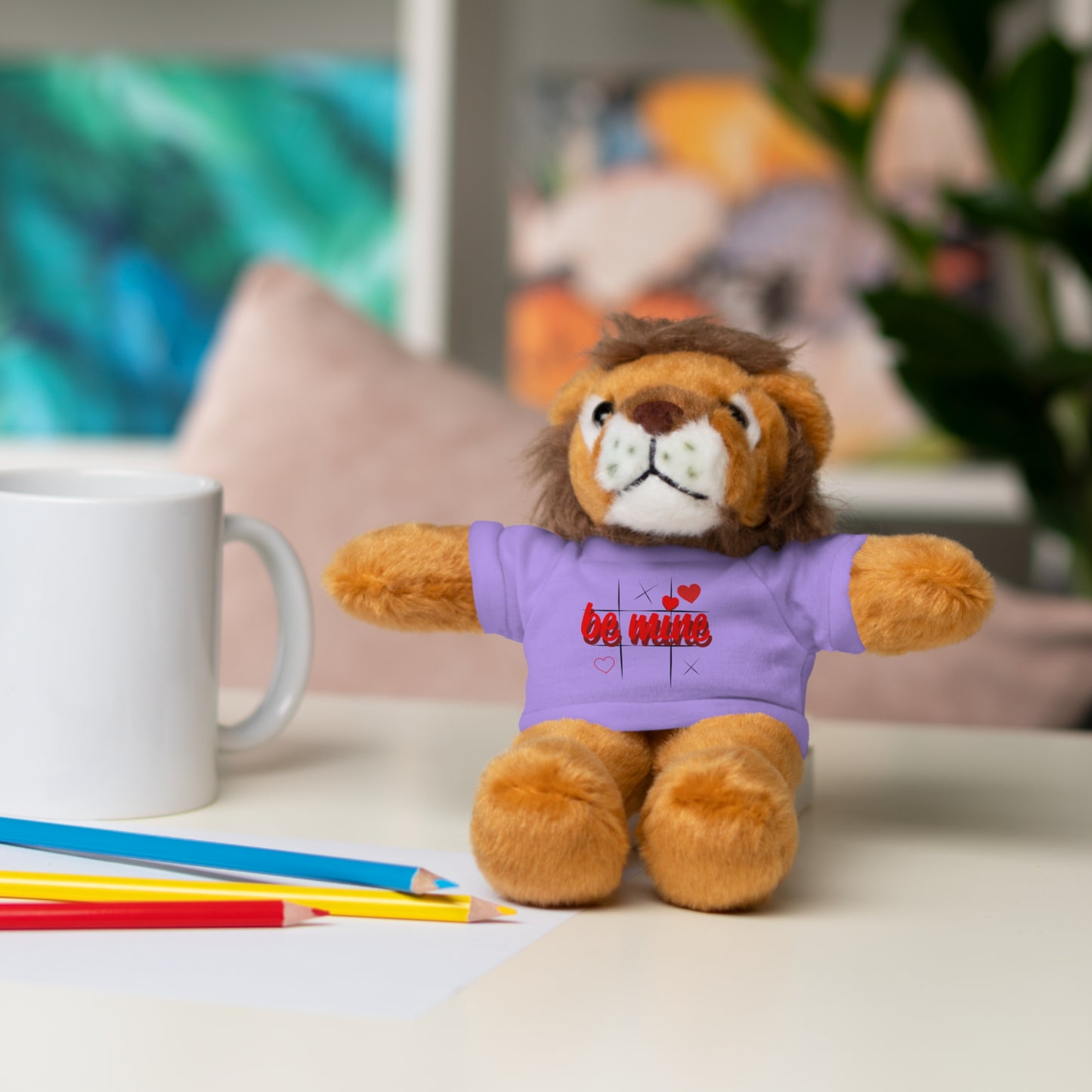 Loveable Stuffed Animal with 'Be Mine' Tee – Perfect Gift for Valentine's Day