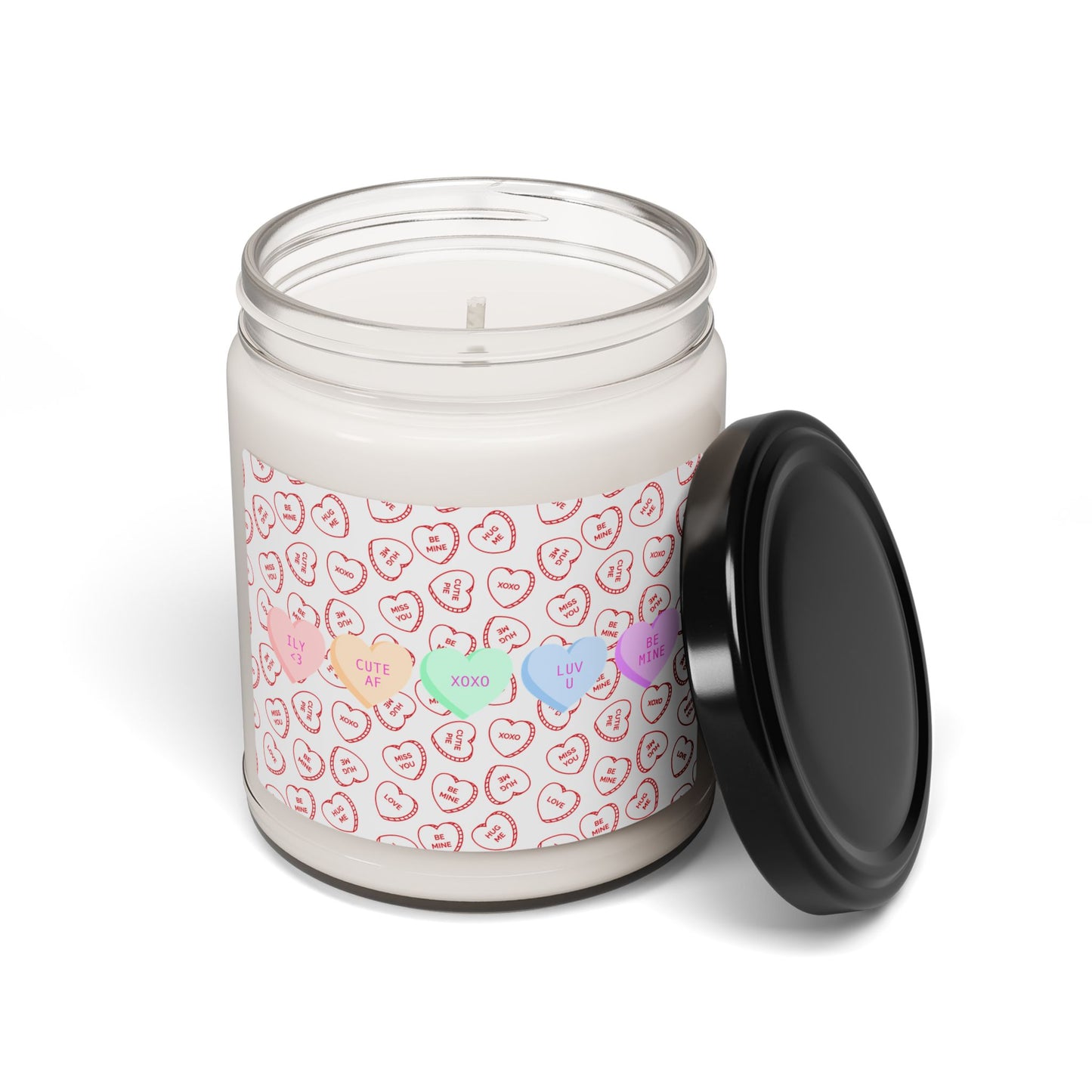 Love Hearts Scented Soy Candle - 9oz Romantic Gift for Valentine's Day