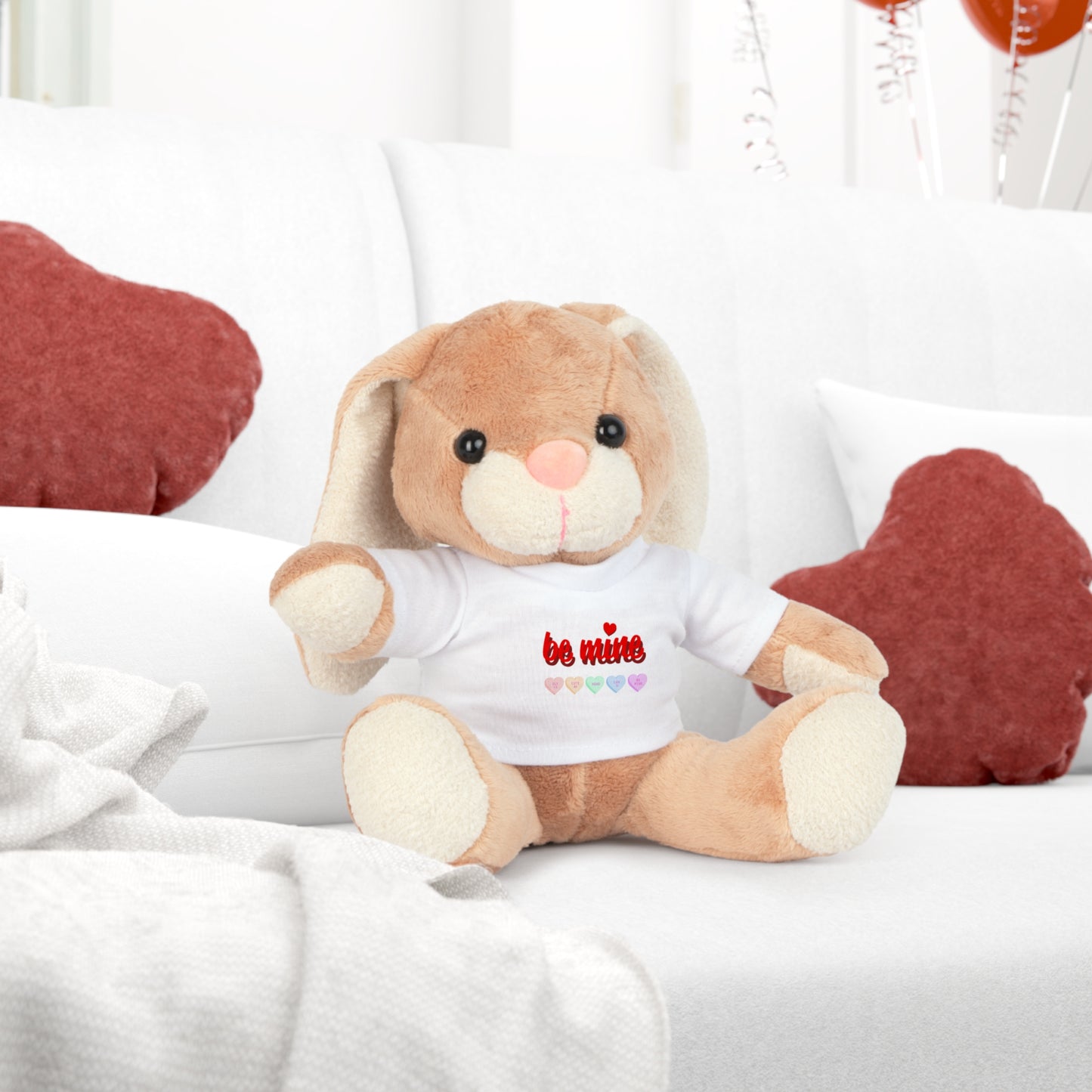 Valentine's Day Plush Toy with 'Be Mine' T-Shirt