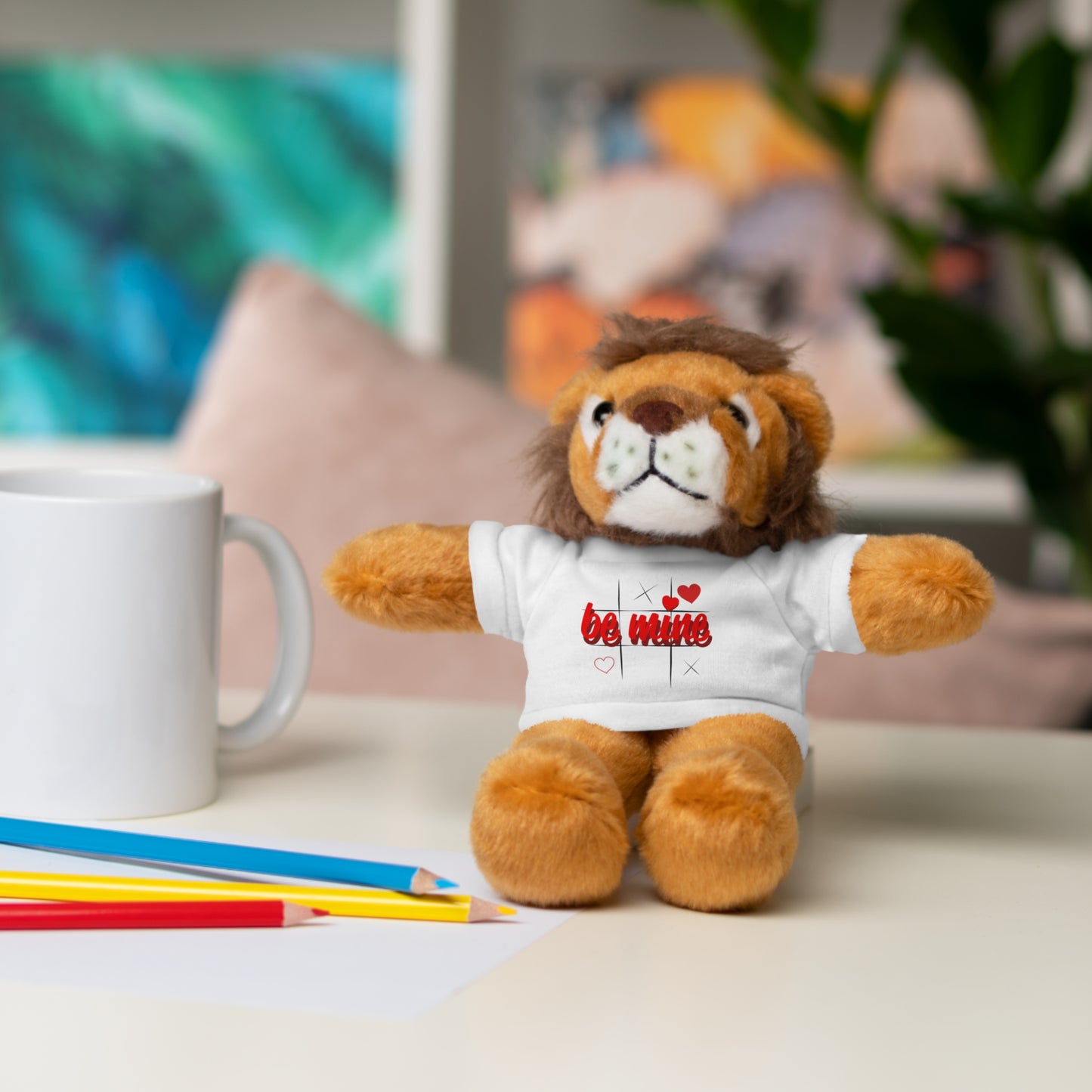 Loveable Stuffed Animal with 'Be Mine' Tee – Perfect Gift for Valentine's Day