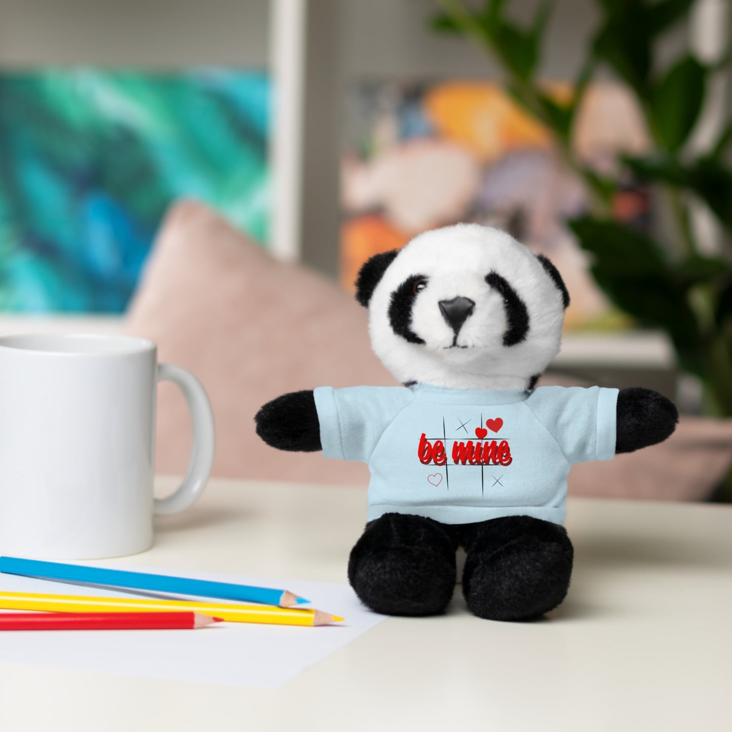 Loveable Stuffed Animal with 'Be Mine' Tee – Perfect Gift for Valentine's Day