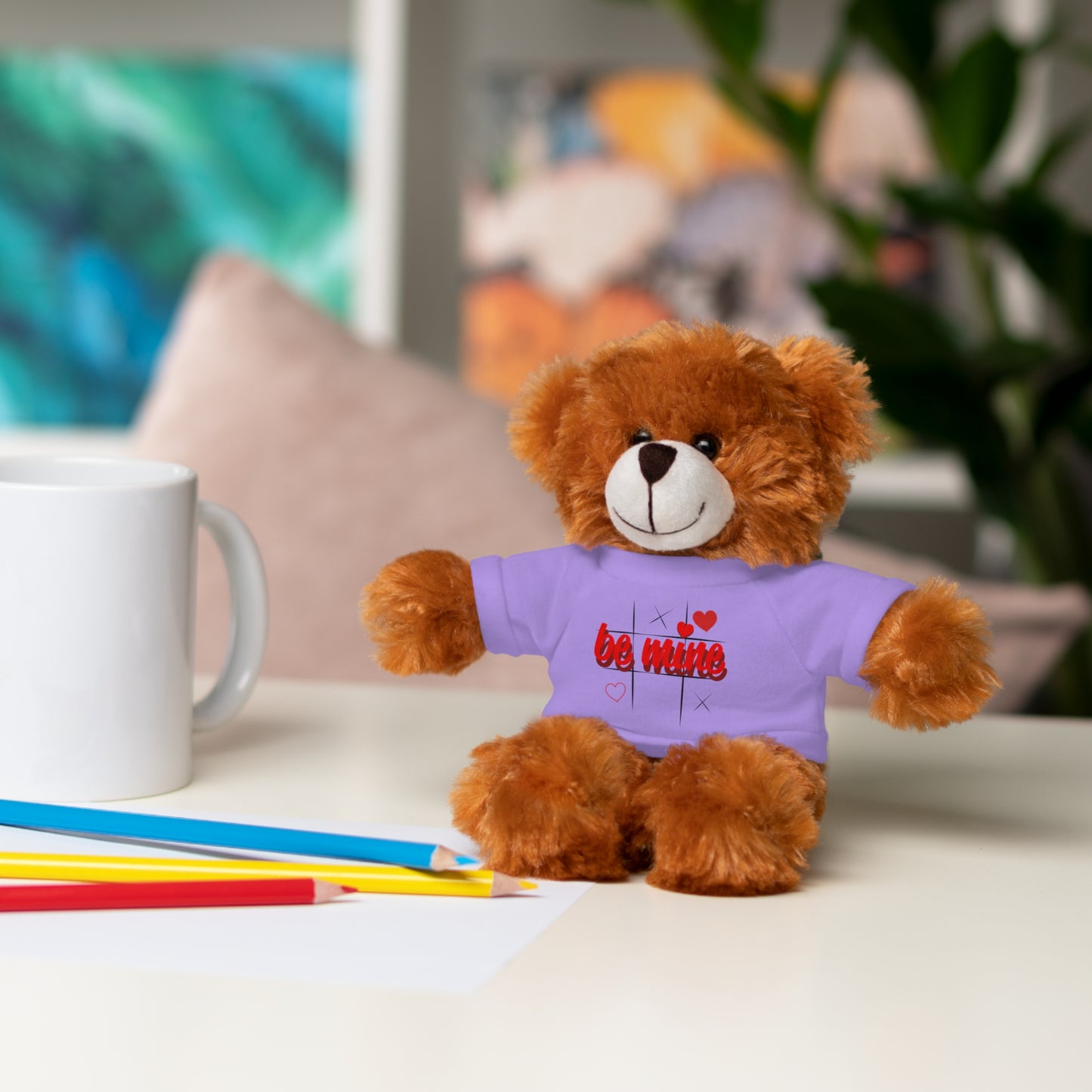 Loveable Stuffed Animal with 'Be Mine' Tee – Perfect Gift for Valentine's Day