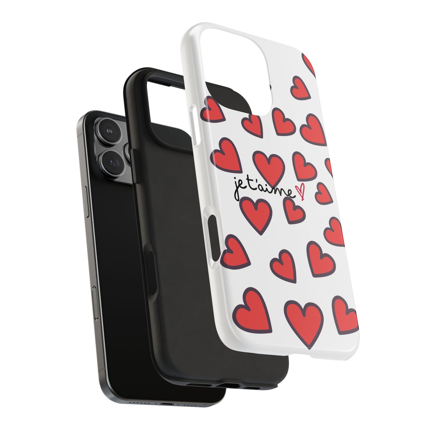 Love You Heart Phone Case - Durable Tough Protection for Everyday Life