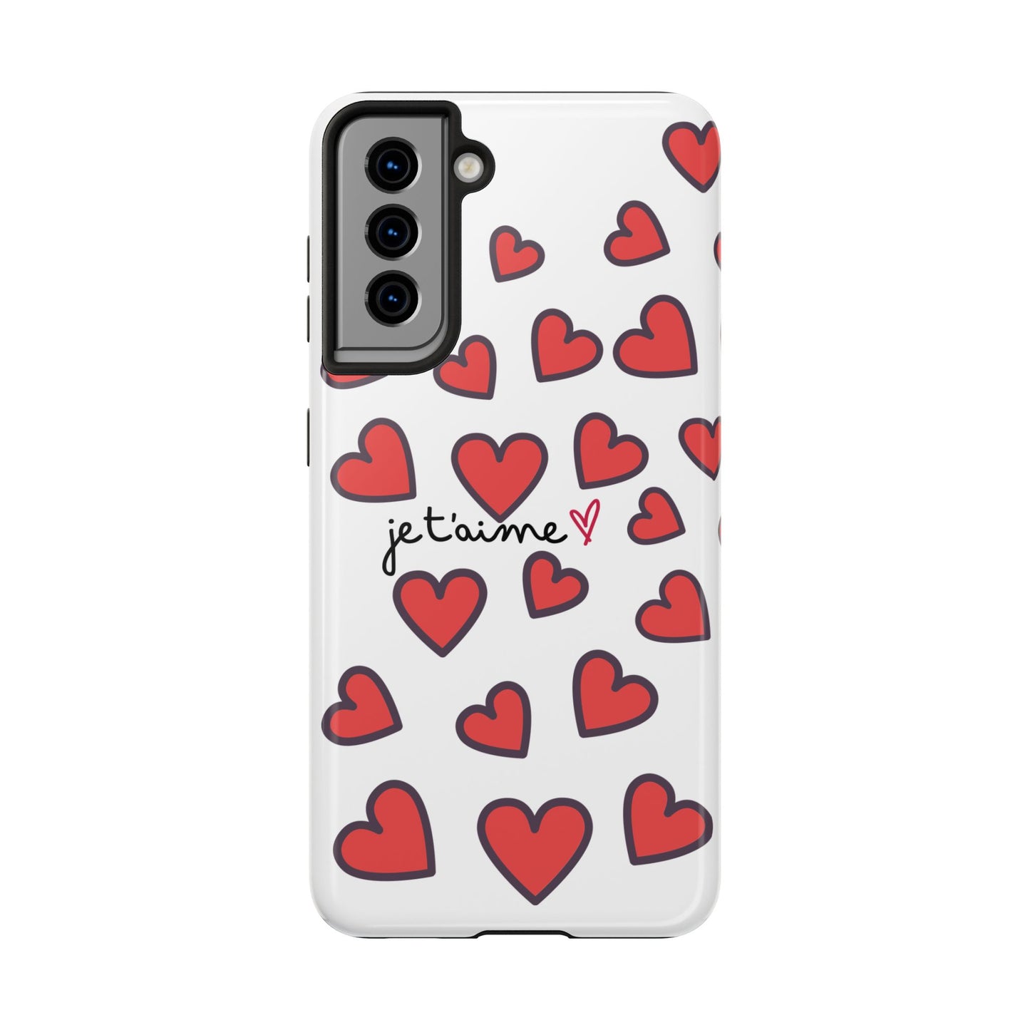 Love You Heart Phone Case - Durable Tough Protection for Everyday Life