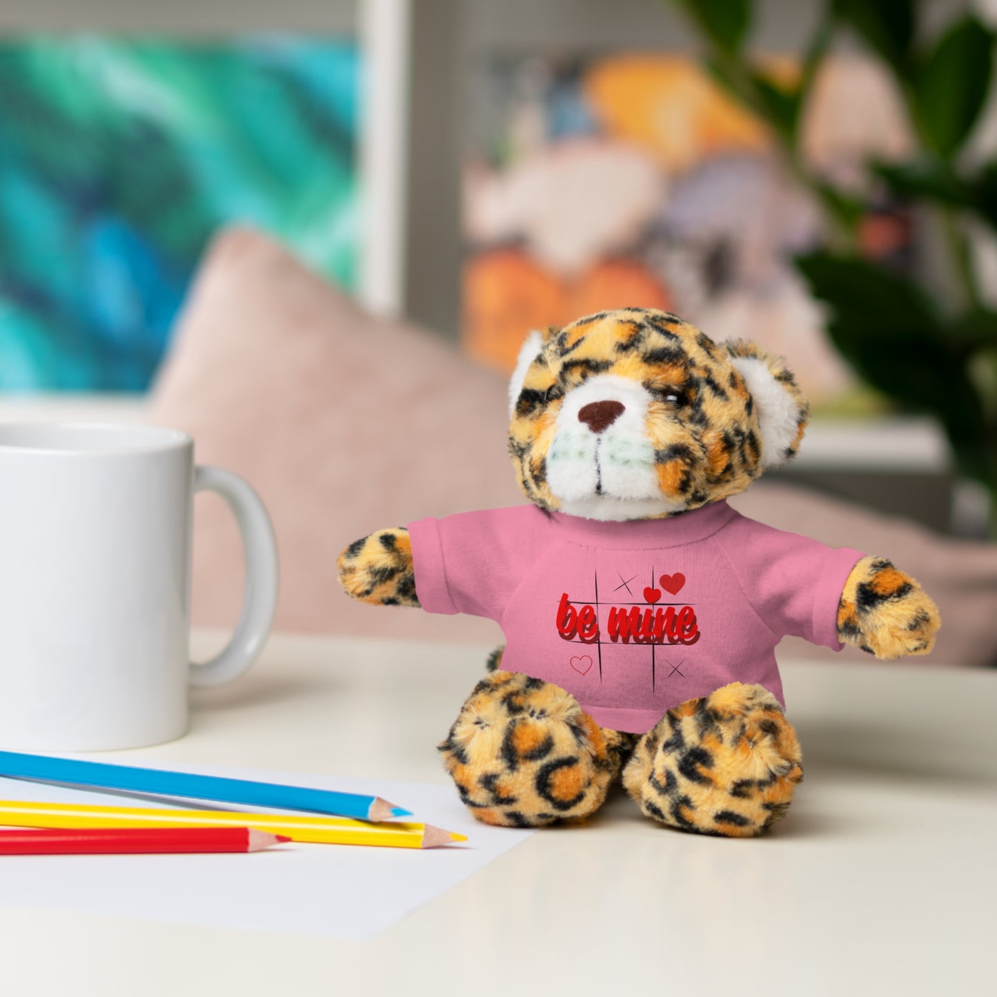 Loveable Stuffed Animal with 'Be Mine' Tee – Perfect Gift for Valentine's Day