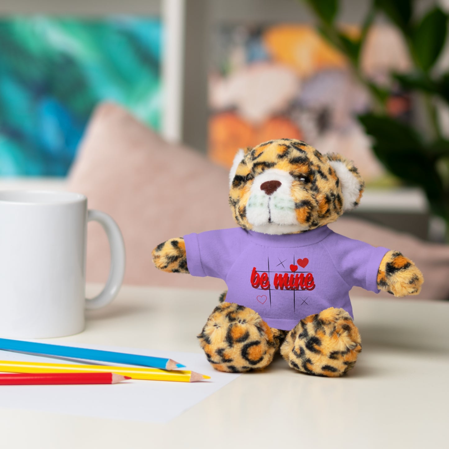 Loveable Stuffed Animal with 'Be Mine' Tee – Perfect Gift for Valentine's Day