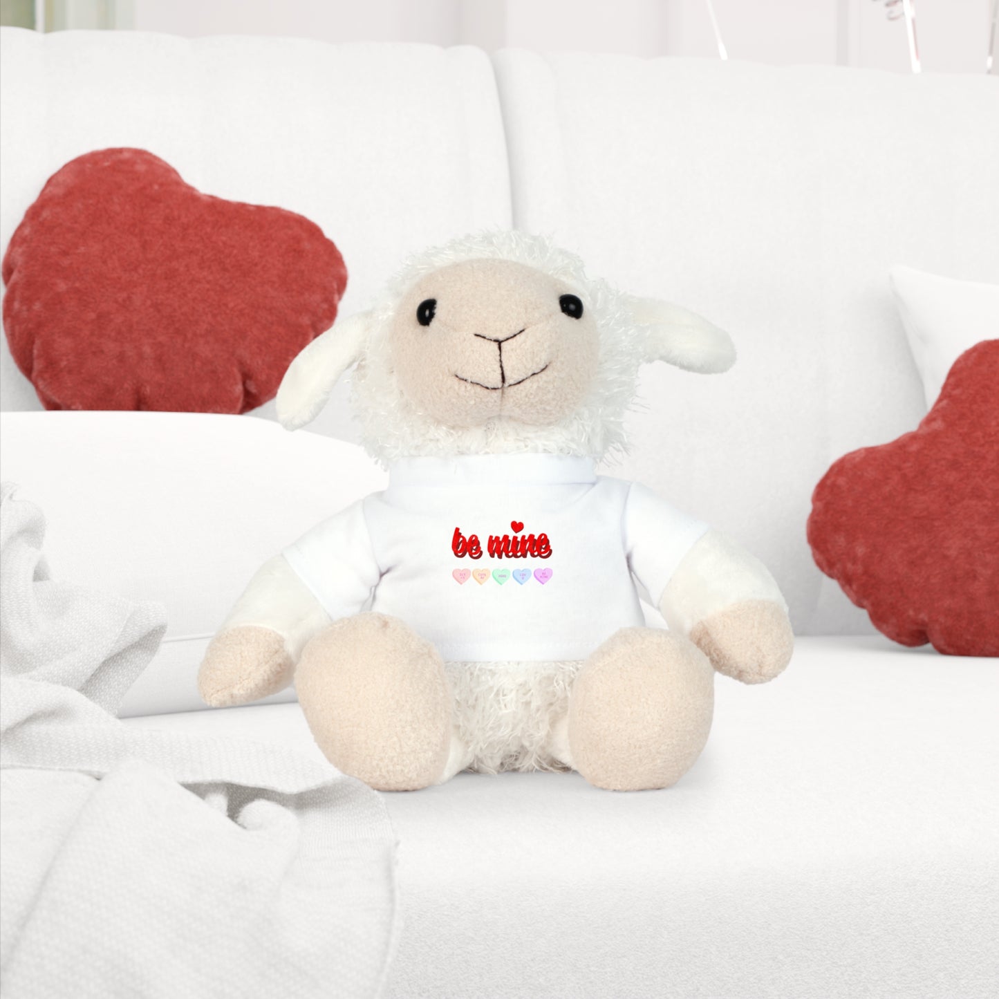 Valentine's Day Plush Toy with 'Be Mine' T-Shirt