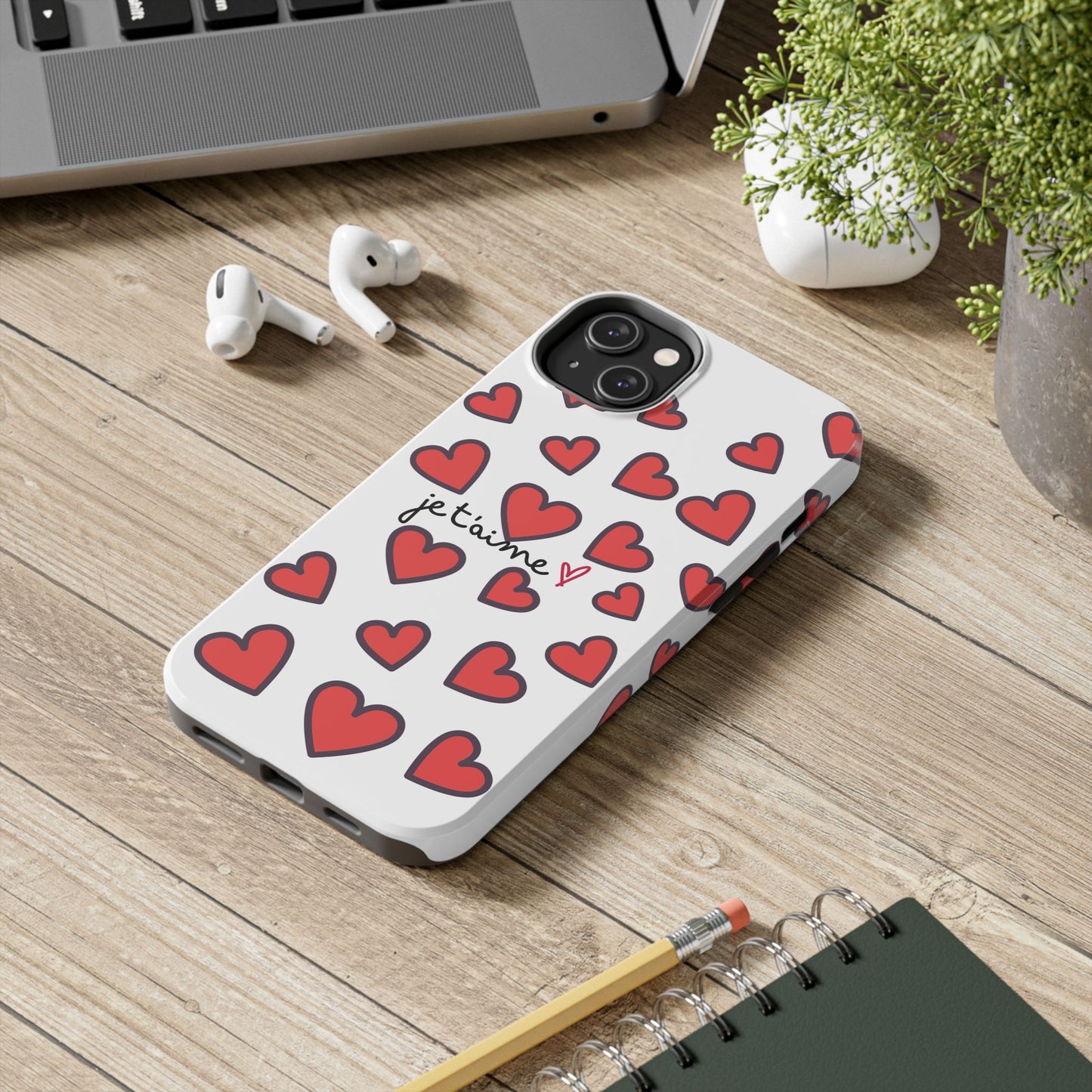 Love You Heart Phone Case - Durable Tough Protection for Everyday Life