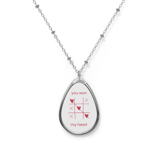 You Won My Heart Oval Necklace - Romantic Jewelry Gift