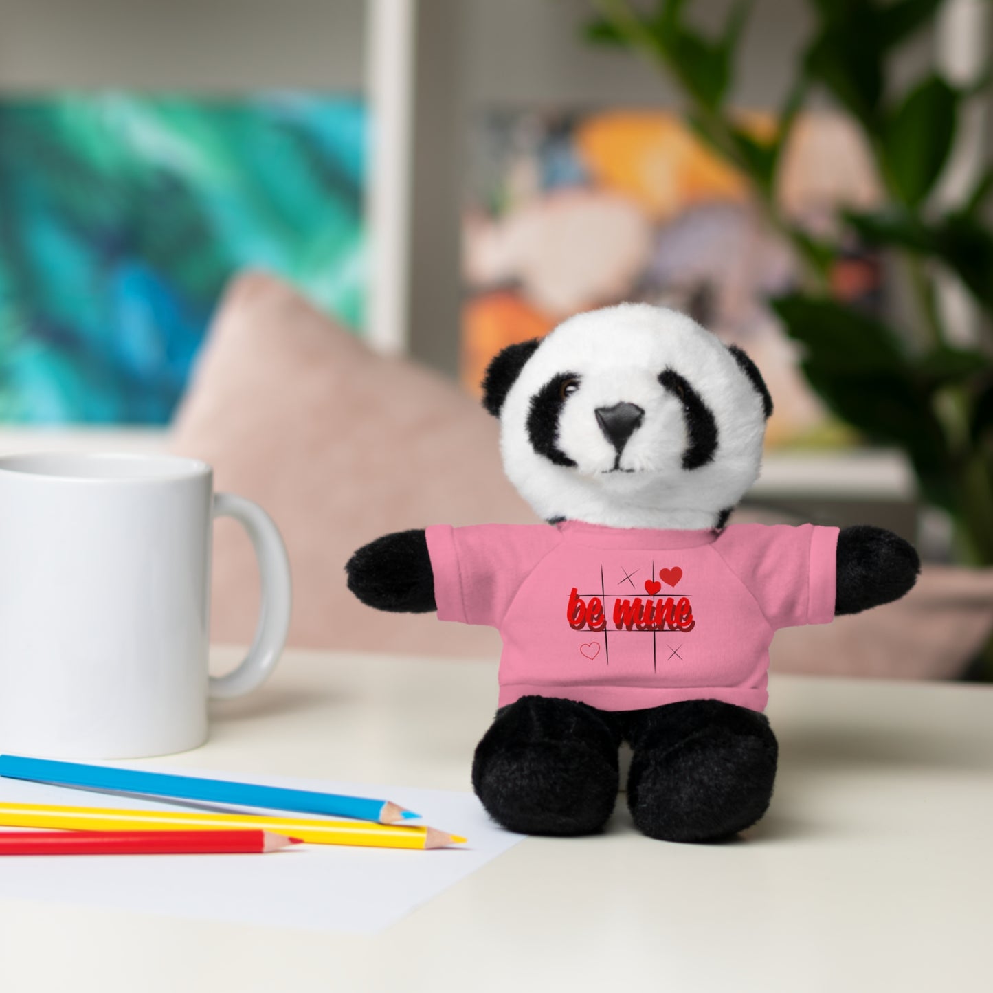 Loveable Stuffed Animal with 'Be Mine' Tee – Perfect Gift for Valentine's Day