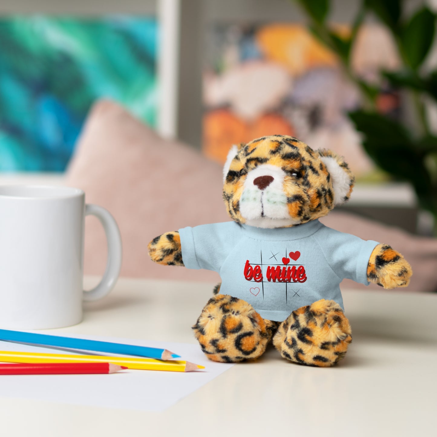 Loveable Stuffed Animal with 'Be Mine' Tee – Perfect Gift for Valentine's Day