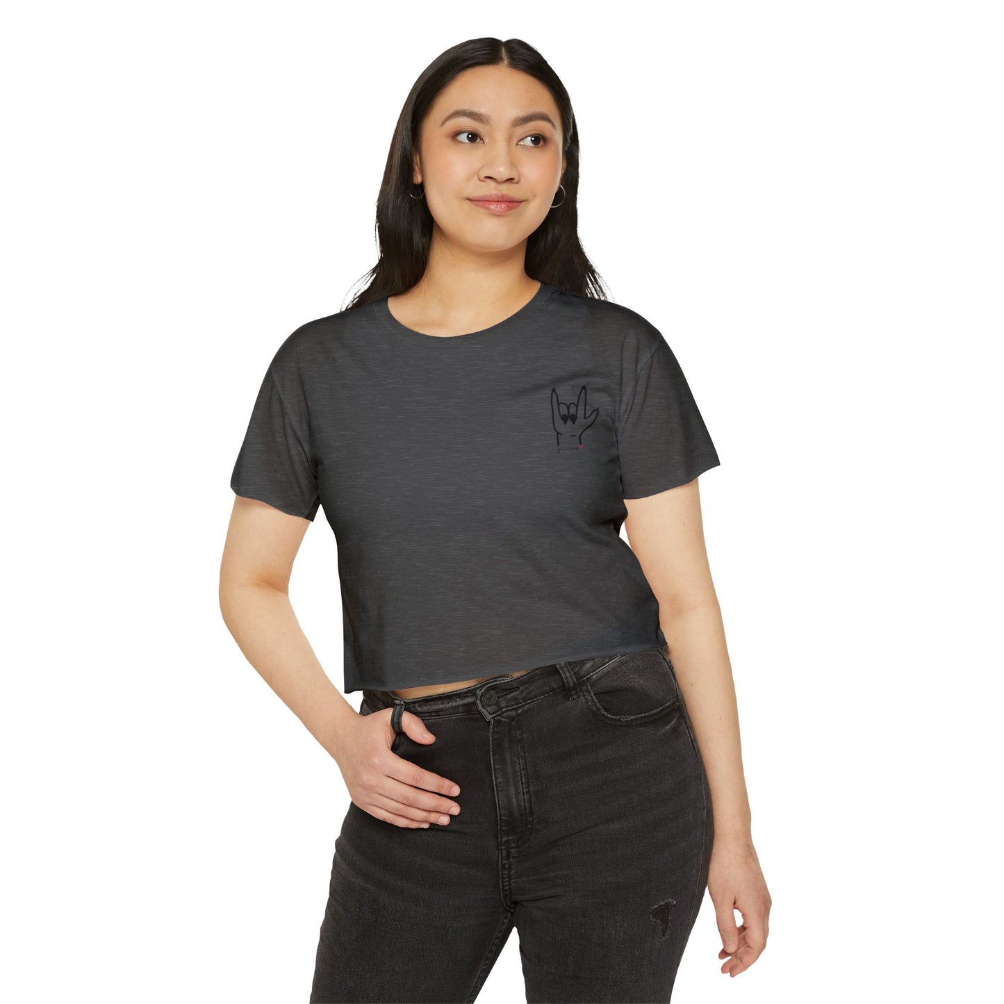 I Love You Sign Language Crop Top for Women