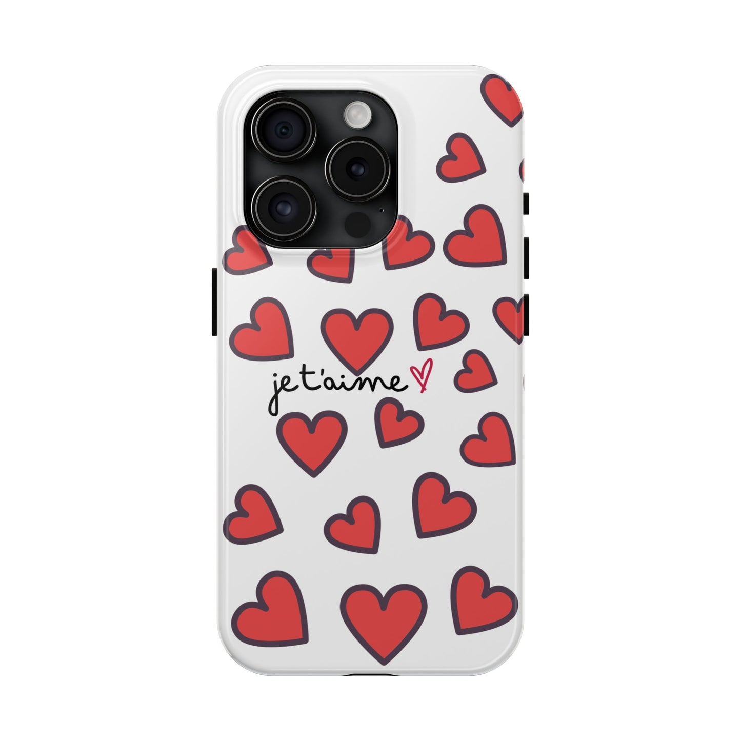 Love You Heart Phone Case - Durable Tough Protection for Everyday Life