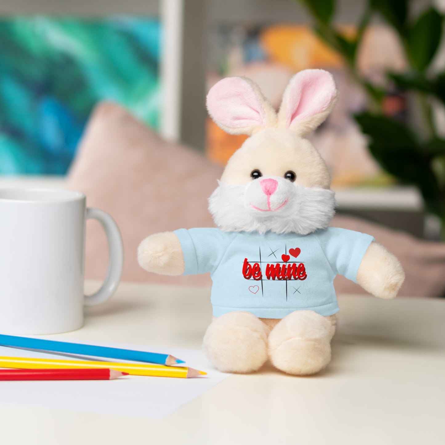 Loveable Stuffed Animal with 'Be Mine' Tee – Perfect Gift for Valentine's Day