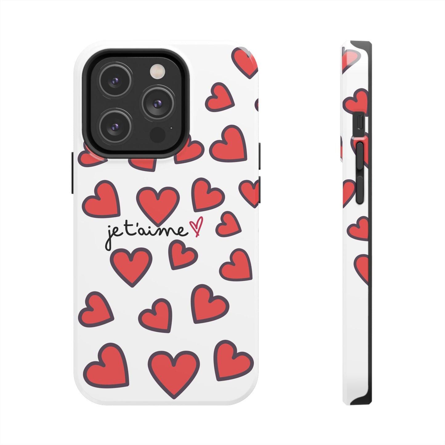 Love You Heart Phone Case - Durable Tough Protection for Everyday Life