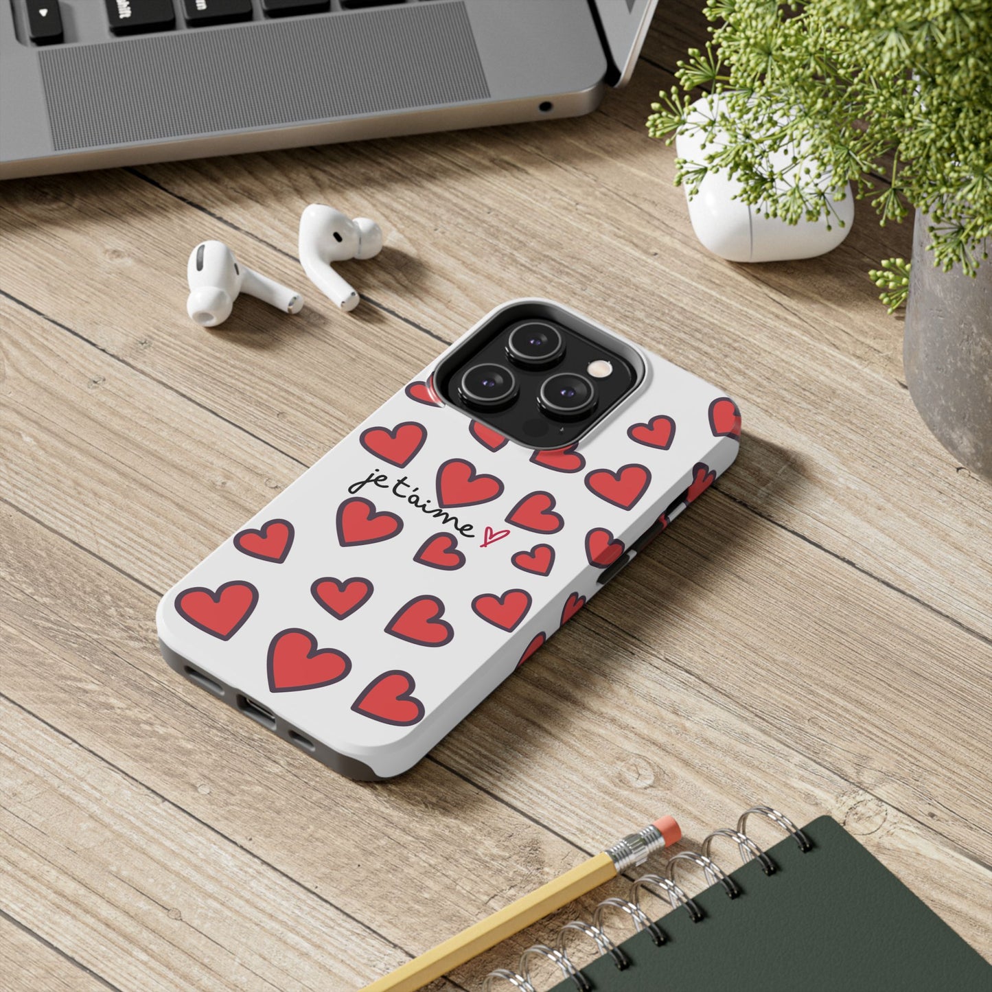 Love You Heart Phone Case - Durable Tough Protection for Everyday Life