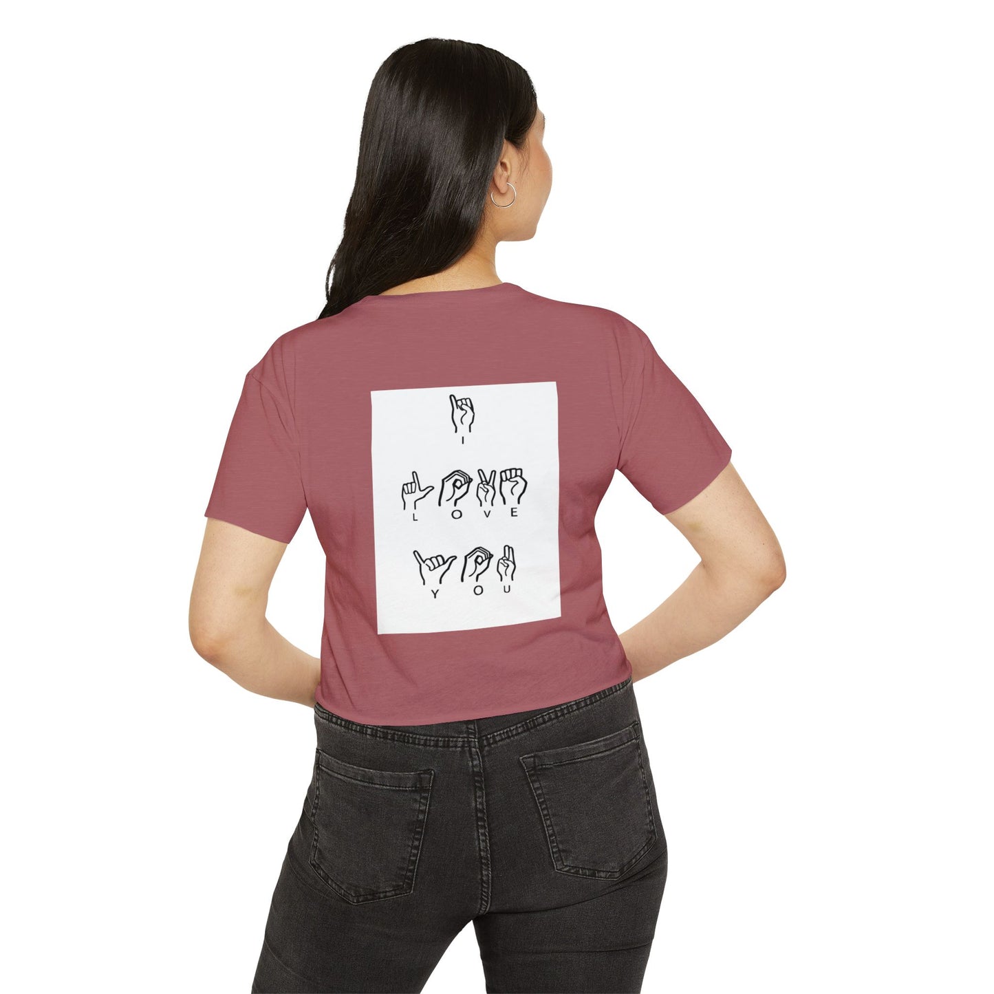 I Love You Sign Language Crop Top for Women