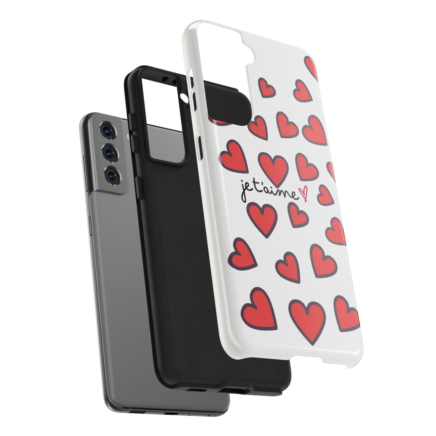 Love You Heart Phone Case - Durable Tough Protection for Everyday Life