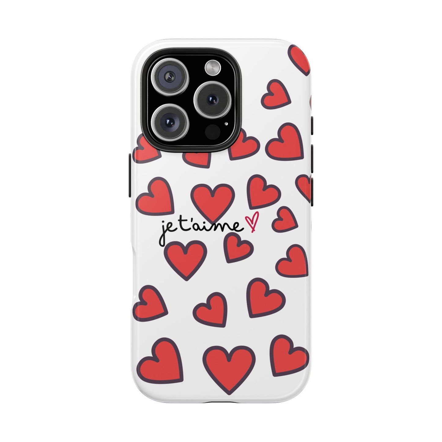 Love You Heart Phone Case - Durable Tough Protection for Everyday Life