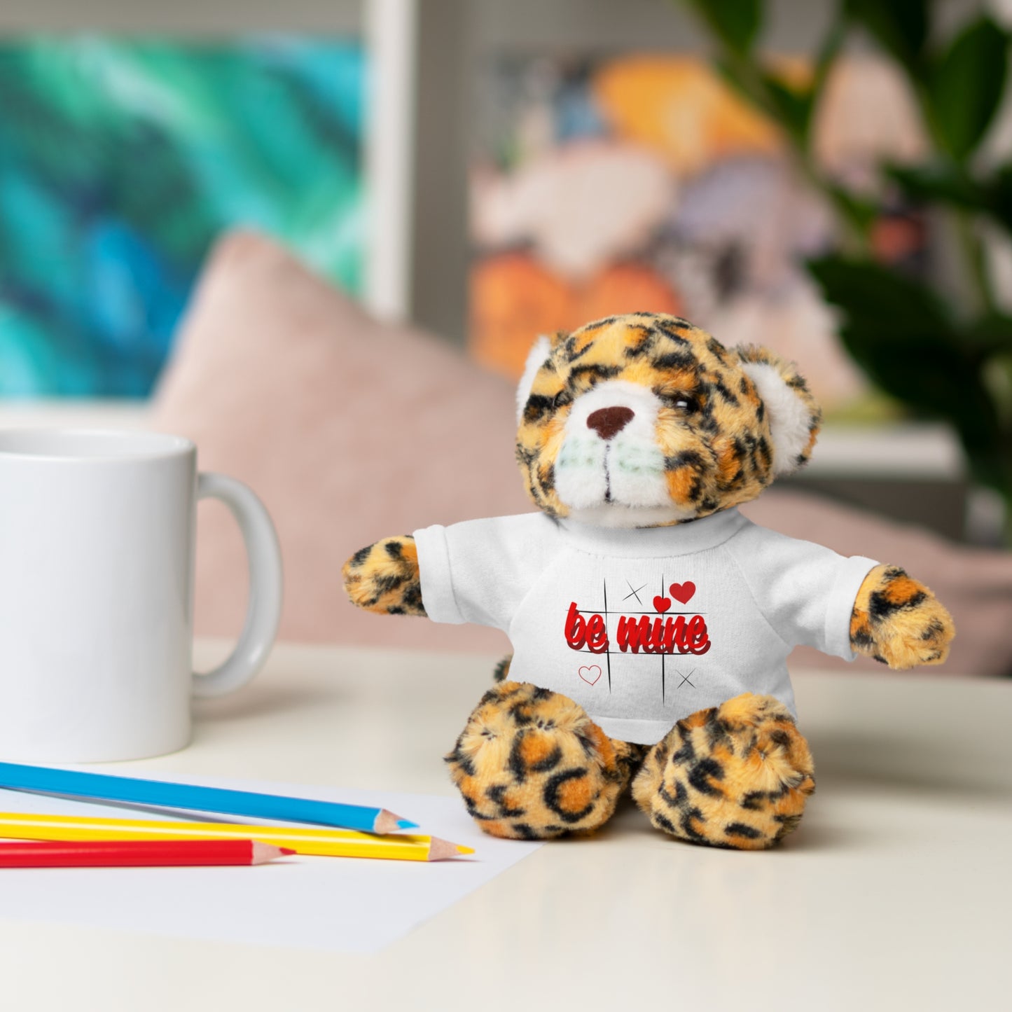 Loveable Stuffed Animal with 'Be Mine' Tee – Perfect Gift for Valentine's Day