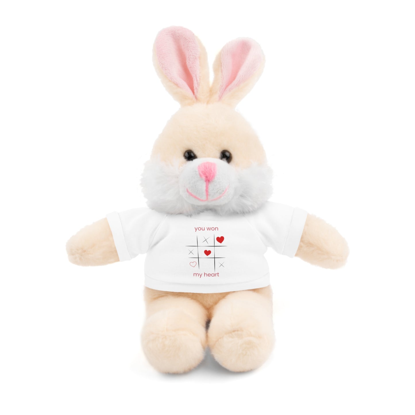 Adorable Bunny Stuffed Animal with Love Tee – Perfect Gift for Kids on Valentine's Day