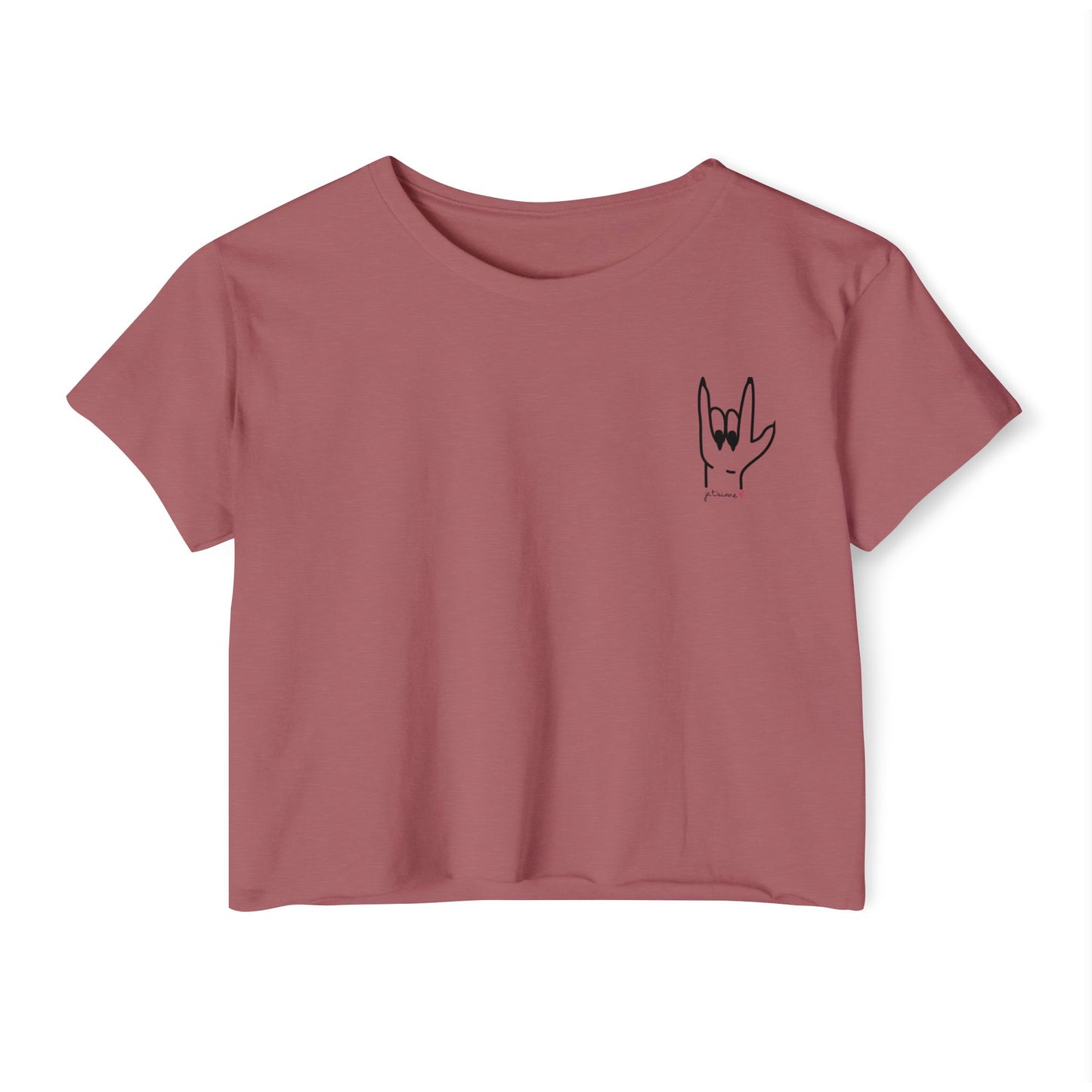 I Love You Sign Language Crop Top for Women