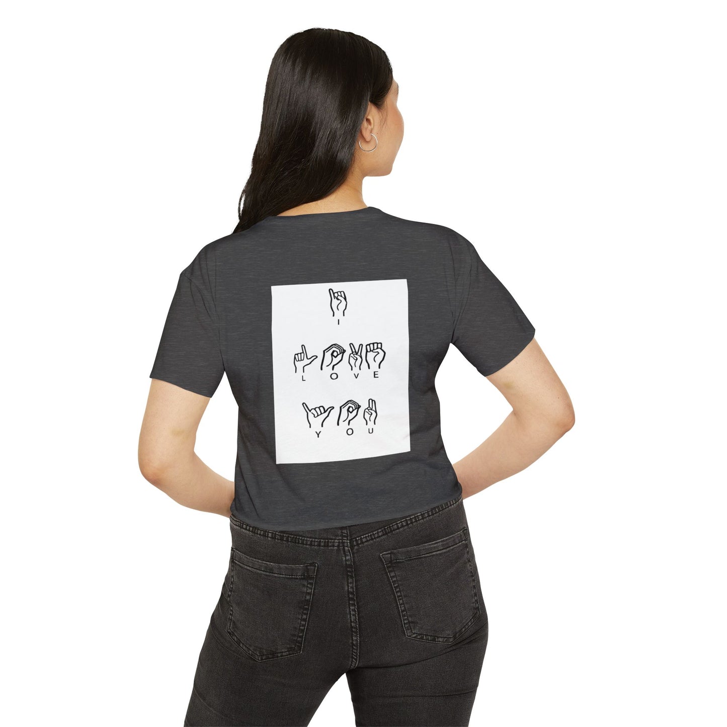 I Love You Sign Language Crop Top for Women