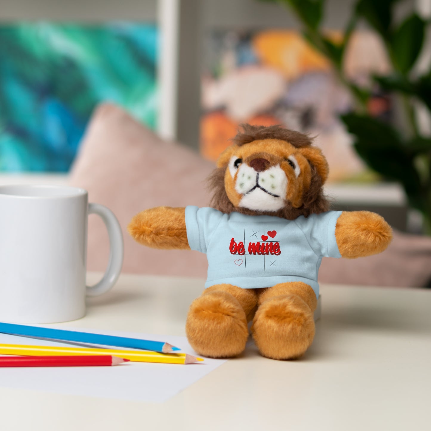 Loveable Stuffed Animal with 'Be Mine' Tee – Perfect Gift for Valentine's Day