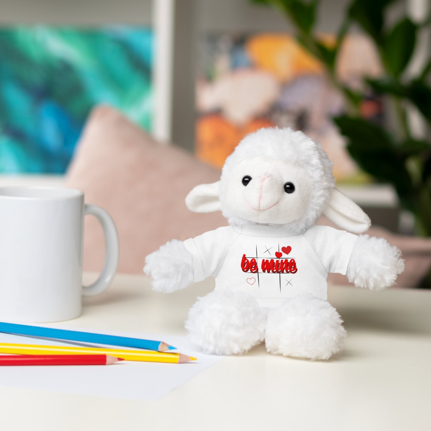 Loveable Stuffed Animal with 'Be Mine' Tee – Perfect Gift for Valentine's Day