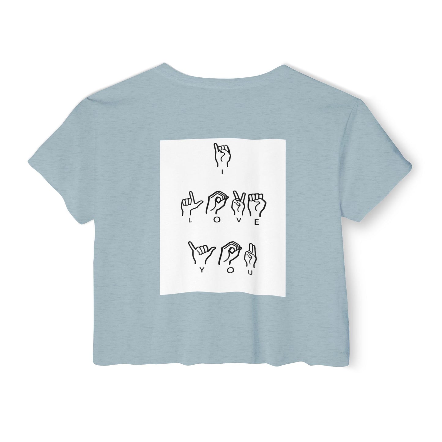 I Love You Sign Language Crop Top for Women