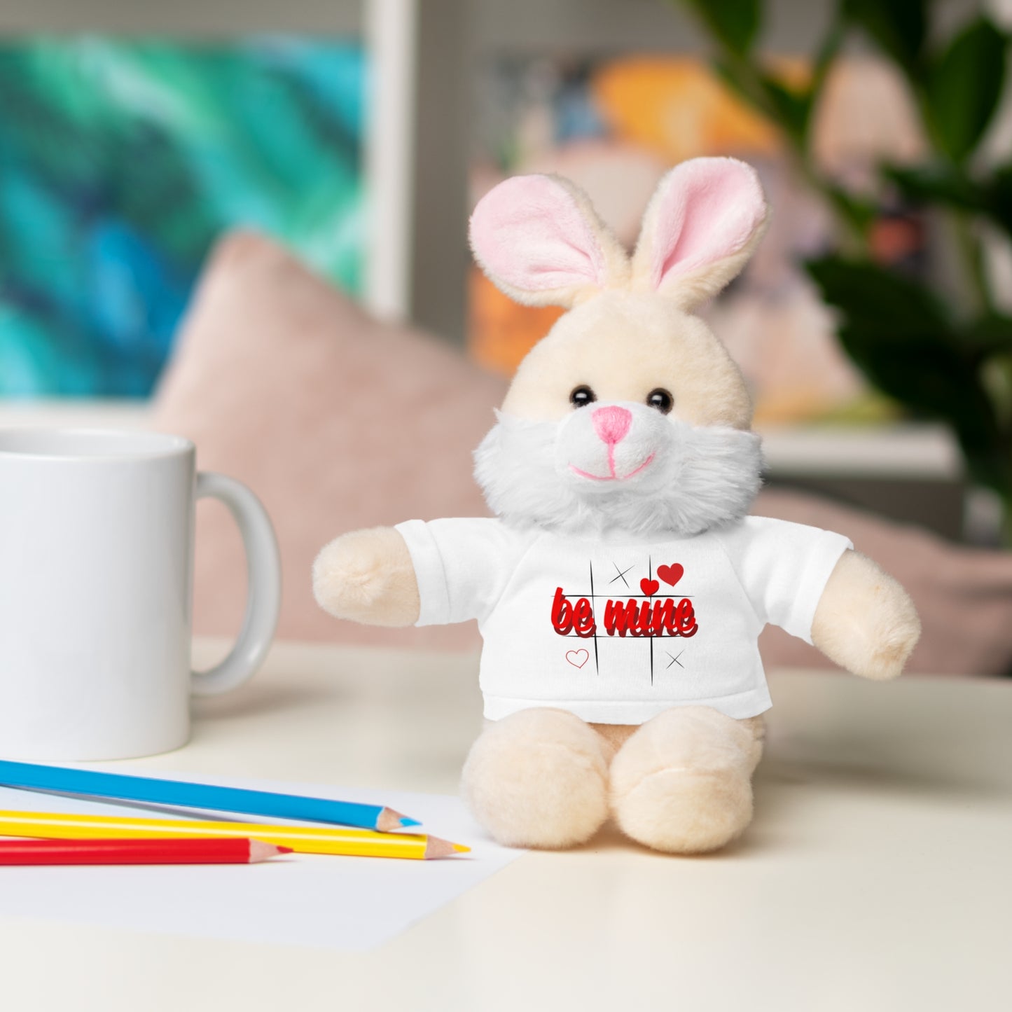 Loveable Stuffed Animal with 'Be Mine' Tee – Perfect Gift for Valentine's Day