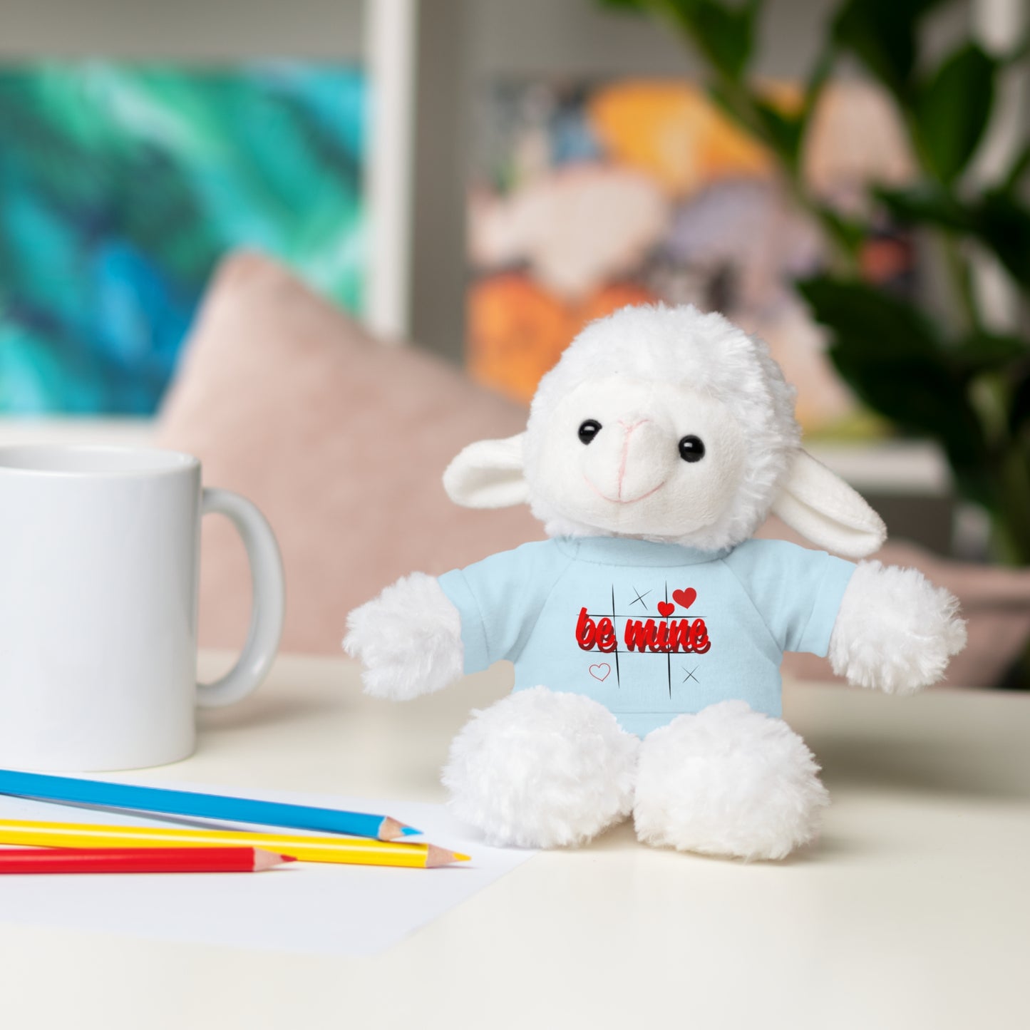 Loveable Stuffed Animal with 'Be Mine' Tee – Perfect Gift for Valentine's Day