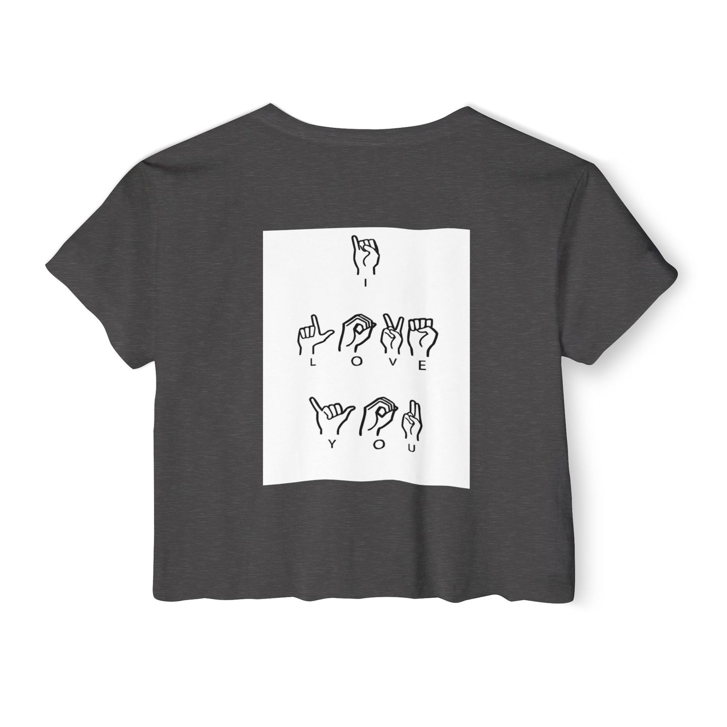 I Love You Sign Language Crop Top for Women