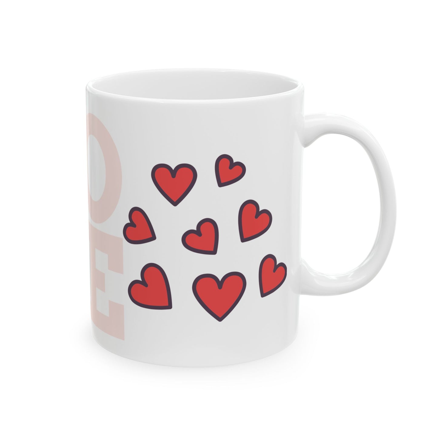 Love Hearts Ceramic Mug - Perfect Gift for Valentine's Day & Romantic Occasions