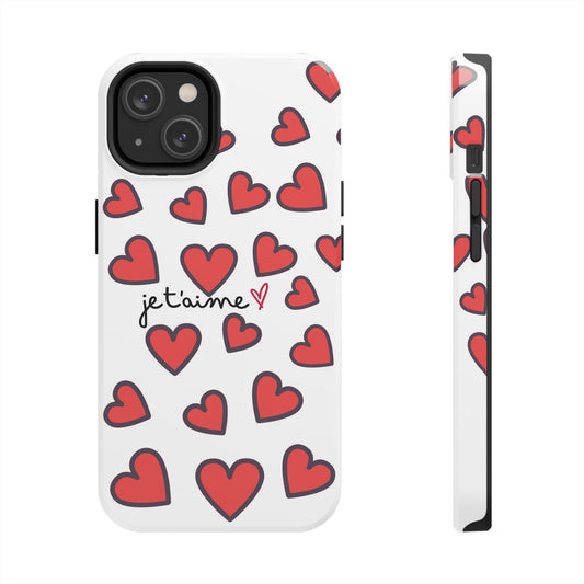 Love You Heart Phone Case - Durable Tough Protection for Everyday Life