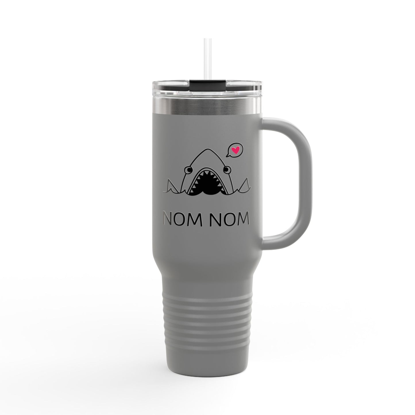 Nom Nom Shark Insulated Travel Mug - 40oz, Cute Funny Gift for Food Lovers