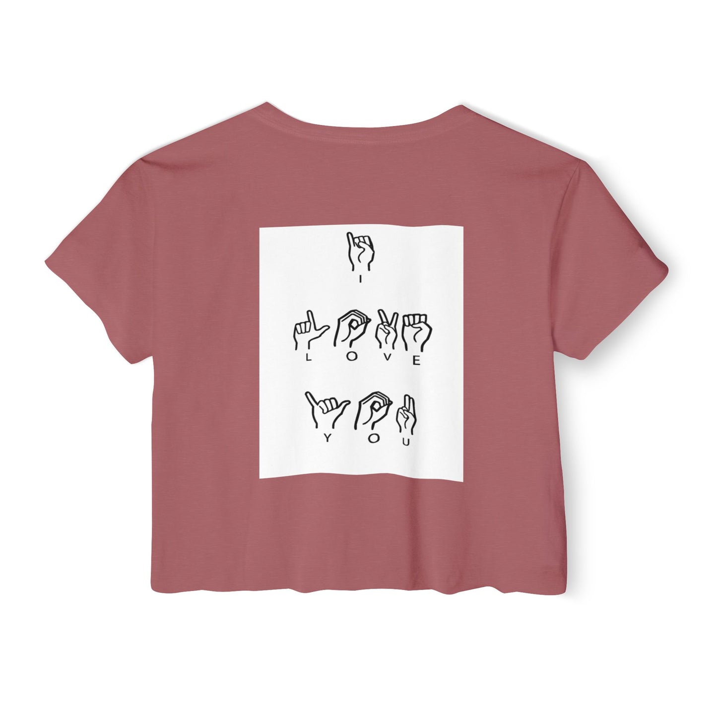 I Love You Sign Language Crop Top for Women