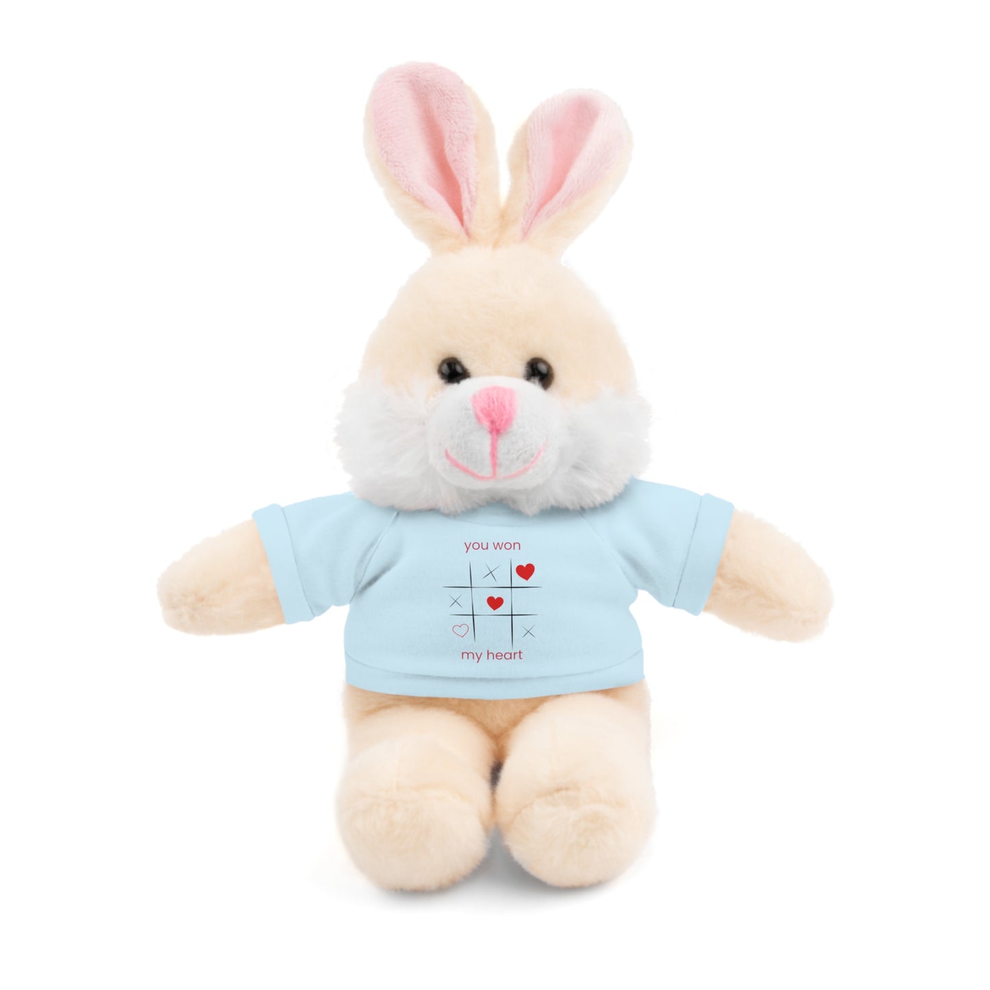 Adorable Bunny Stuffed Animal with Love Tee – Perfect Gift for Kids on Valentine's Day