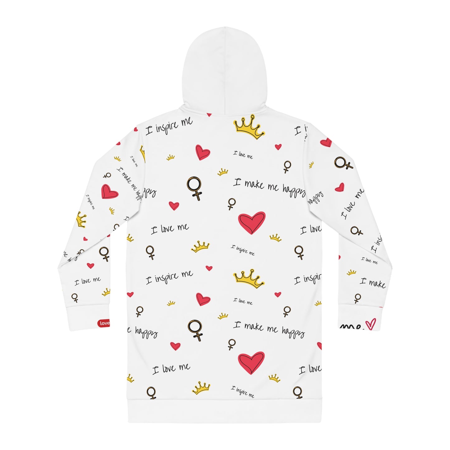 Inspirational Hoodie Dress for Women - Love & Happiness Theme