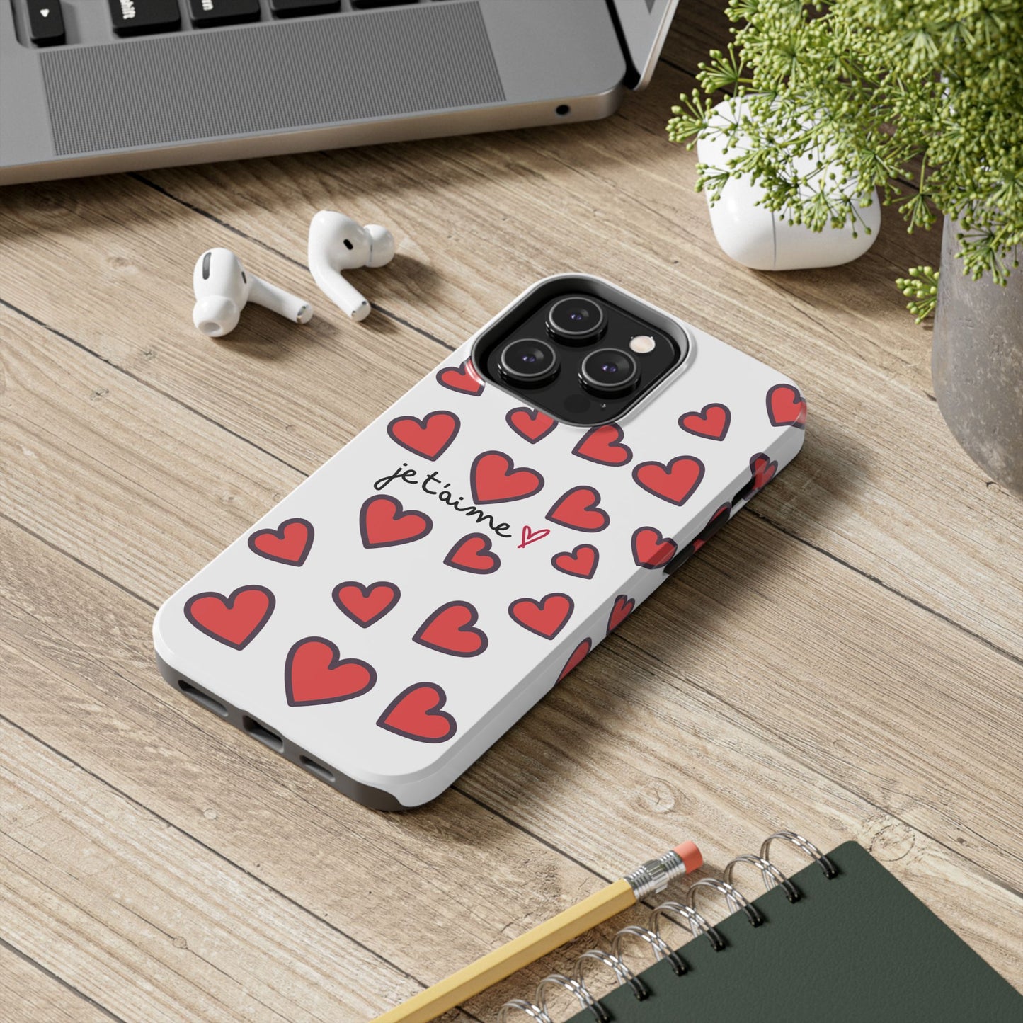 Love You Heart Phone Case - Durable Tough Protection for Everyday Life