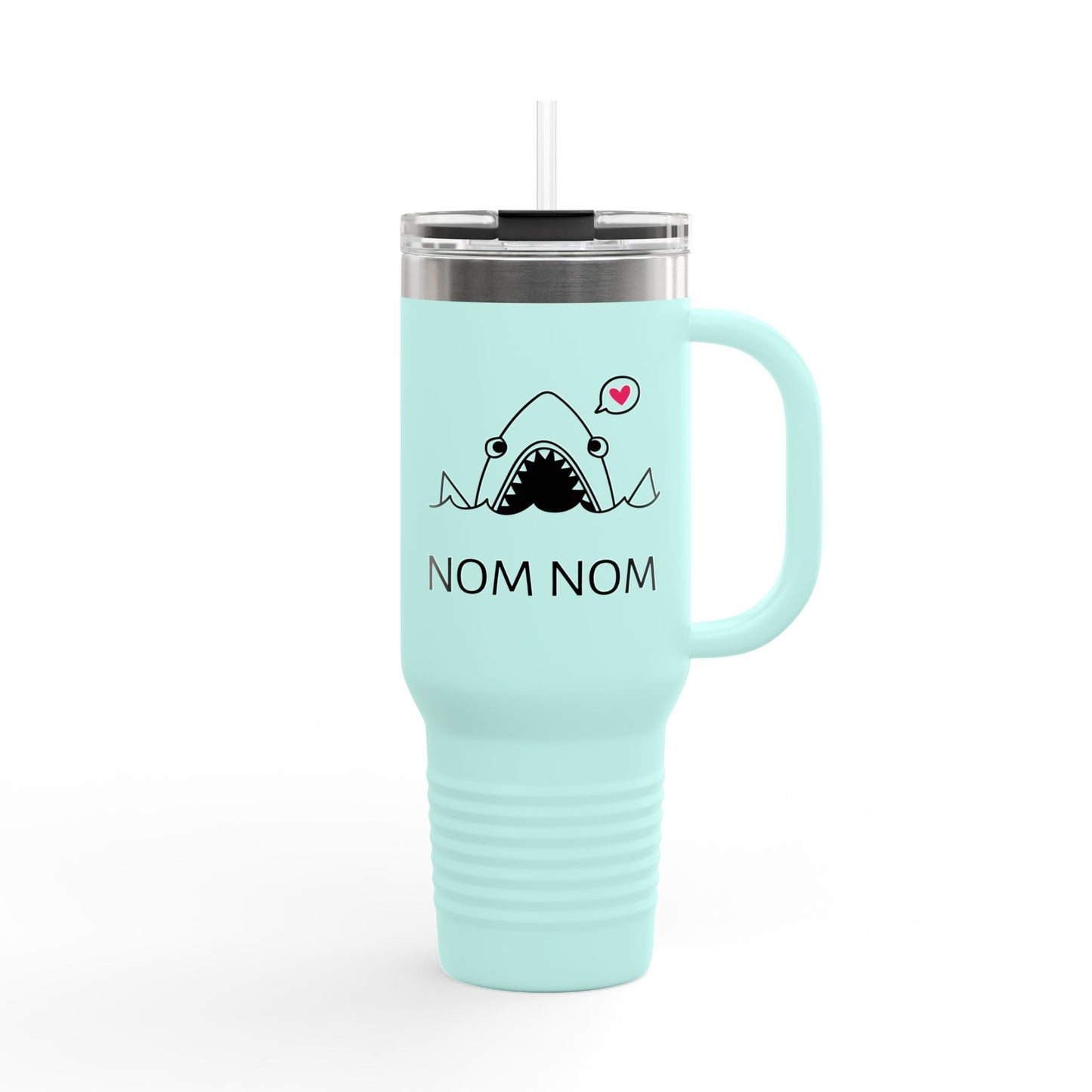 Nom Nom Shark Insulated Travel Mug - 40oz, Cute Funny Gift for Food Lovers