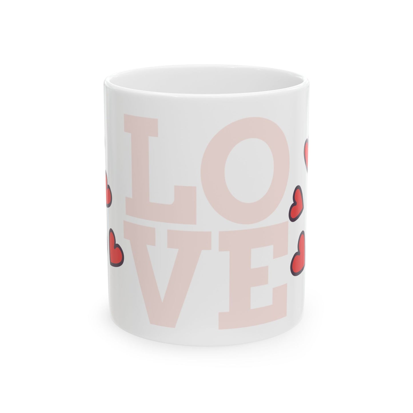 Love Hearts Ceramic Mug - Perfect Gift for Valentine's Day & Romantic Occasions