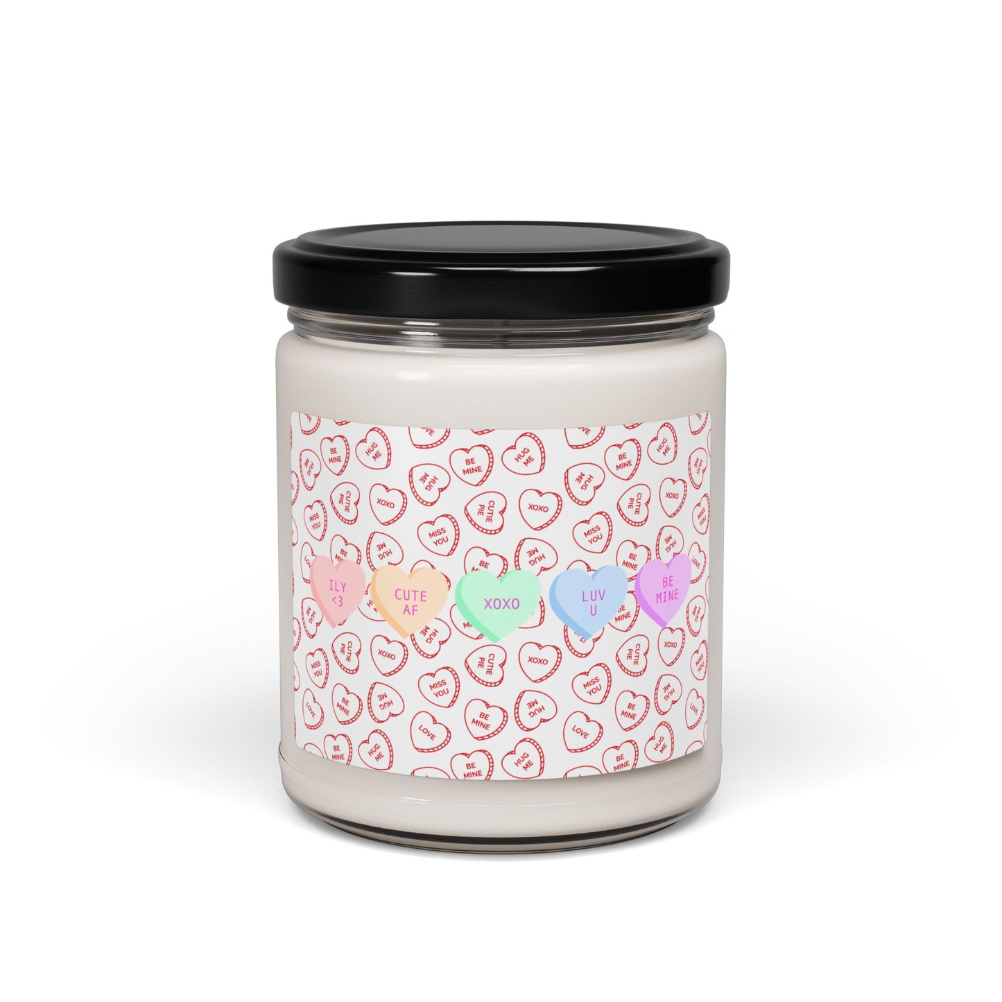 Love Hearts Scented Soy Candle - 9oz Romantic Gift for Valentine's Day