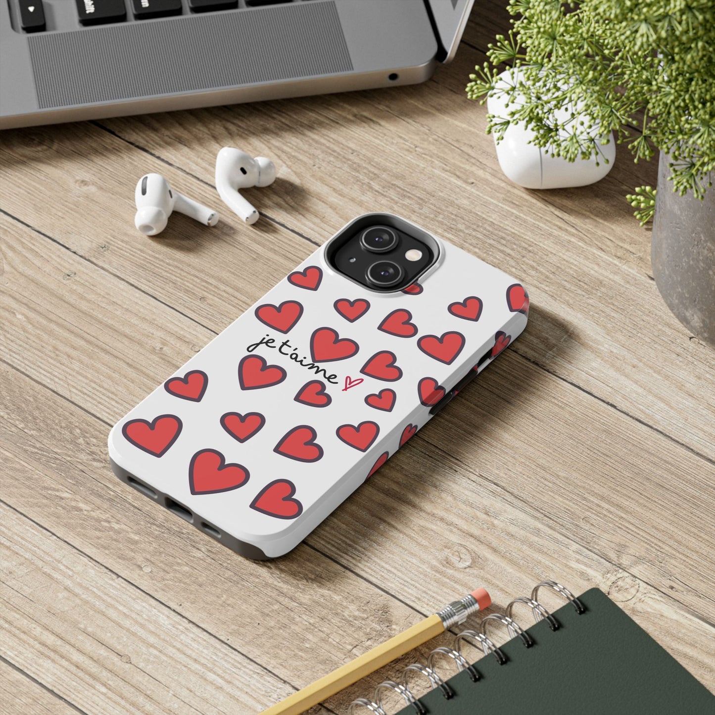 Love You Heart Phone Case - Durable Tough Protection for Everyday Life