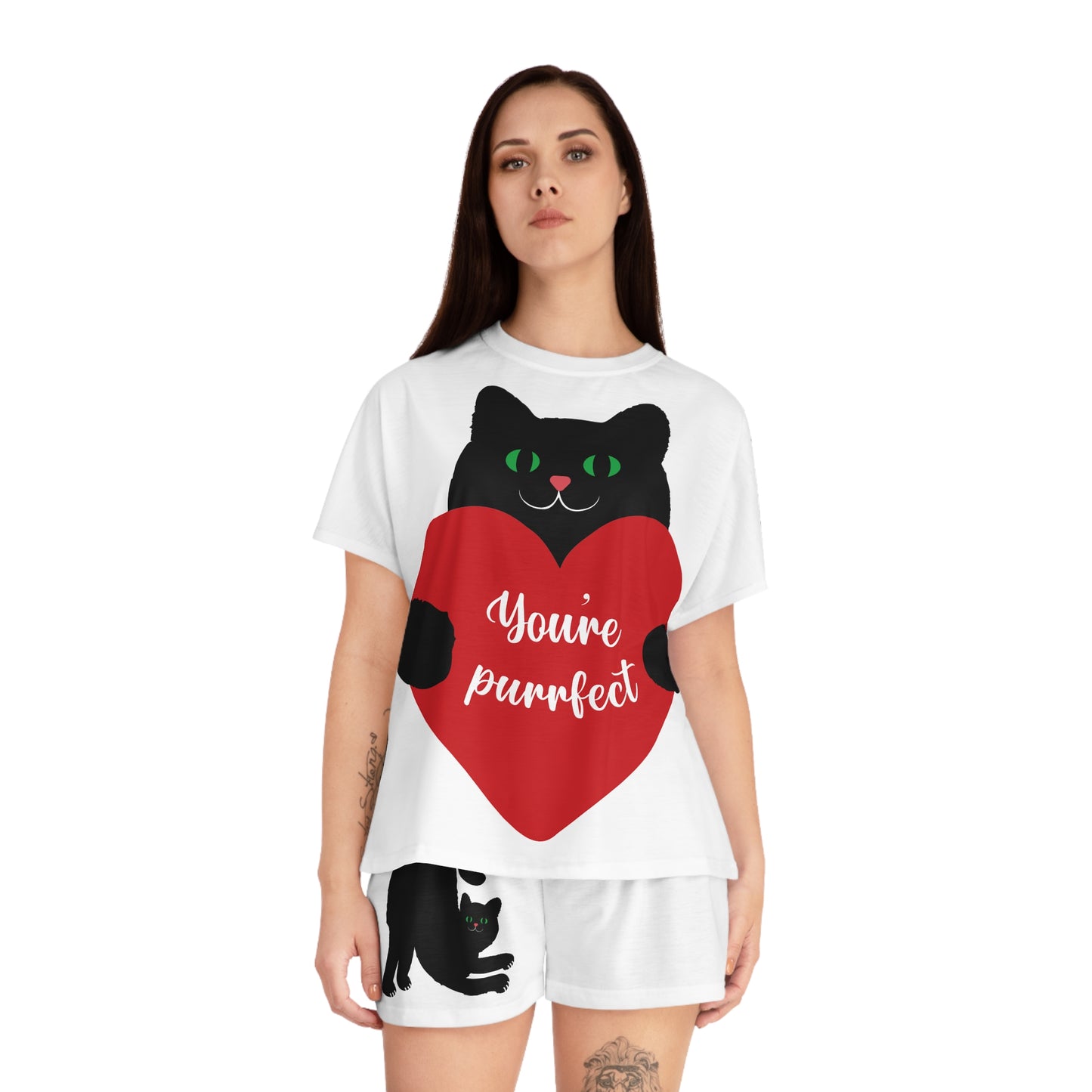 Cat Lover's Short Pajama Set - "You’re Purrfect"