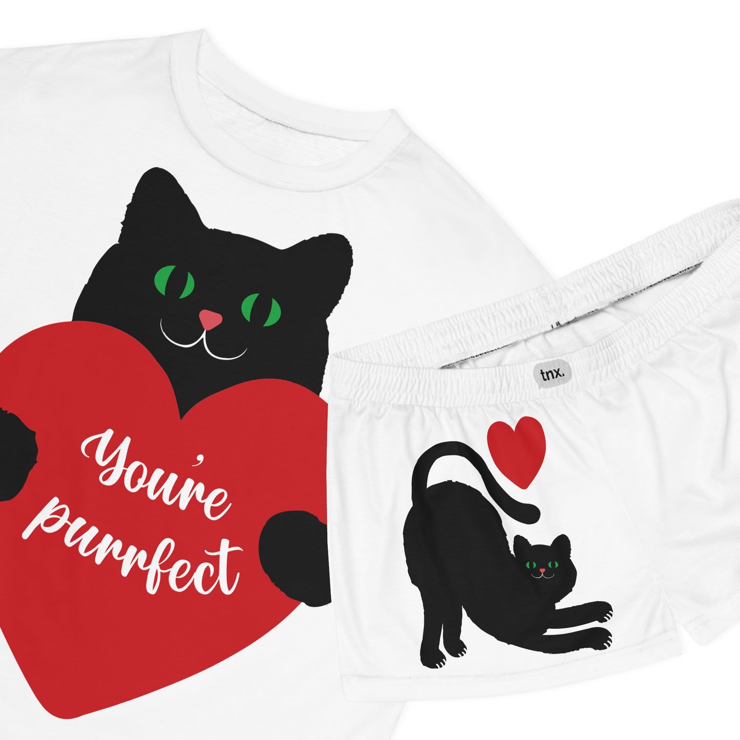 Cat Lover's Short Pajama Set - "You’re Purrfect"